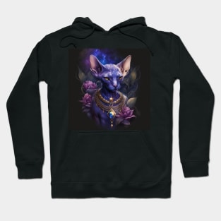 Mauve Glow Sphynx Cat Gothic Art Hoodie